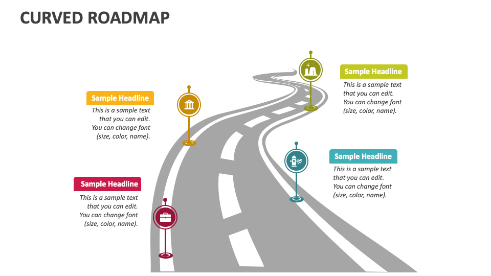 Curved Roadmap Powerpoint And Google Slides Template Ppt Slides