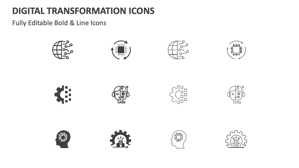 Digital Transformation Icons For Powerpoint And Google Slides Ppt Slides