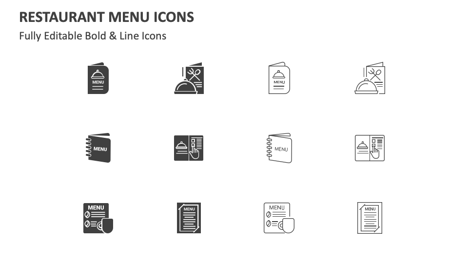 Restaurant Menu Icons for PowerPoint and Google Slides - PPT Slides