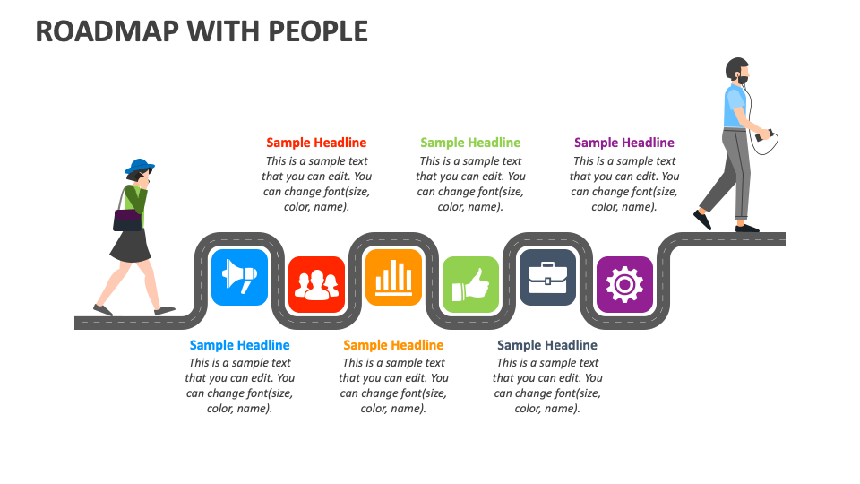 Roadmap With People PowerPoint and Google Slides Template - PPT Slides