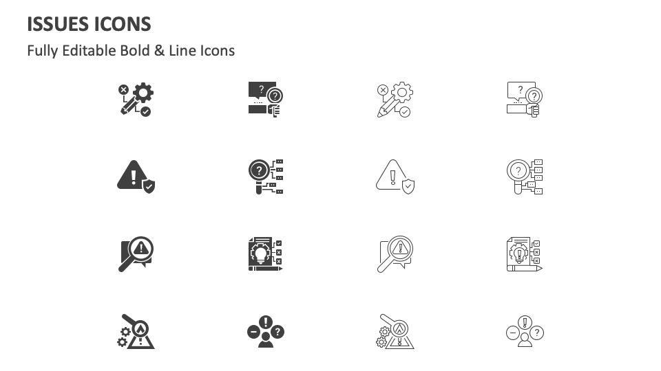 Issues Icons for PowerPoint and Google Slides - PPT Slides