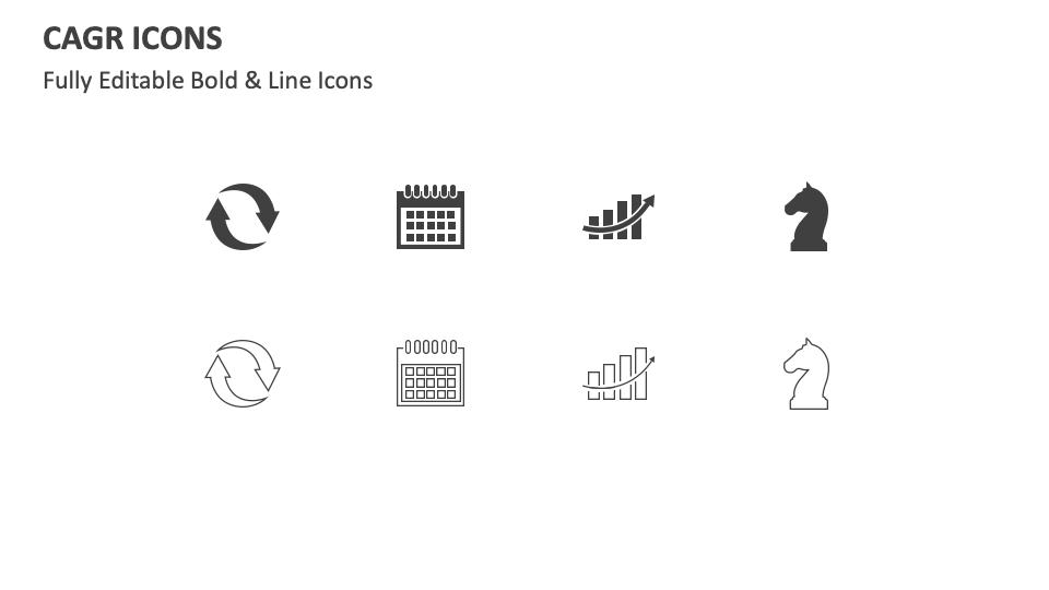 CAGR Icons for PowerPoint and Google Slides - PPT Slides