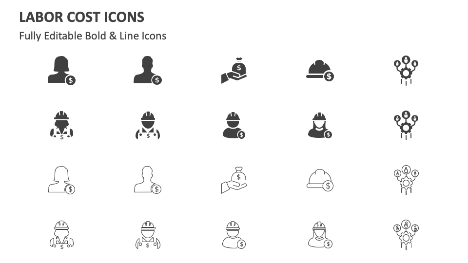 Labor Cost Icons for PowerPoint and Google Slides - PPT Slides