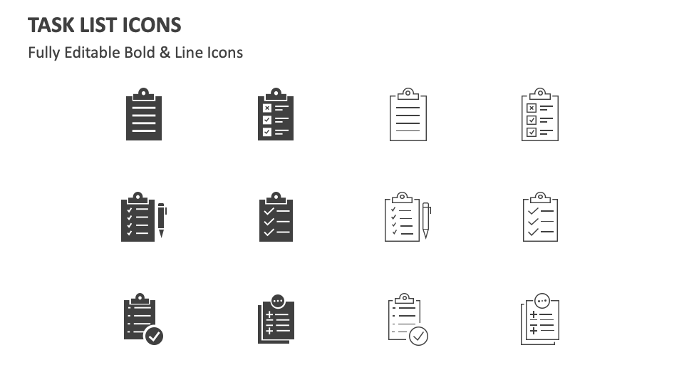 Task List Icons for PowerPoint and Google Slides - PPT Slides
