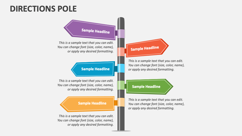 Directions Pole PowerPoint and Google Slides Template PPT Slides