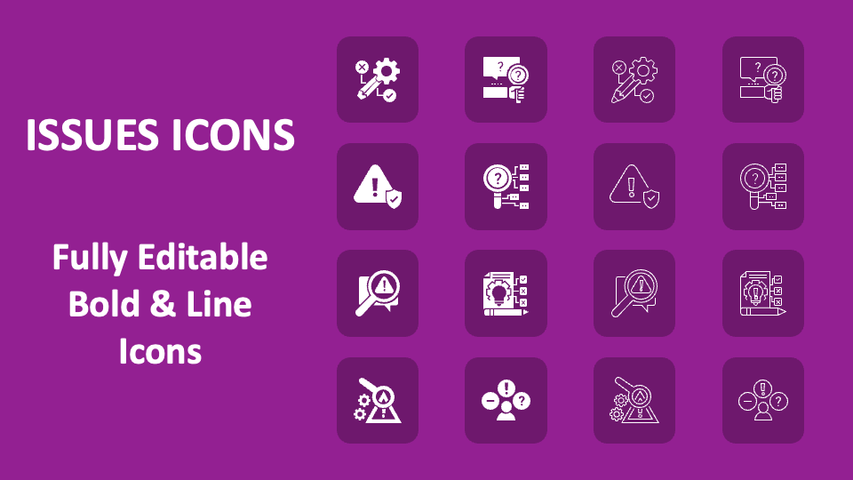 Issues Icons for PowerPoint and Google Slides - PPT Slides