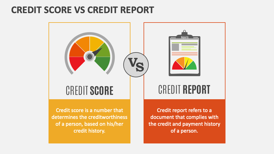 Credit Score Vs Credit Report PowerPoint and Google Slides Template - PPT  Slides