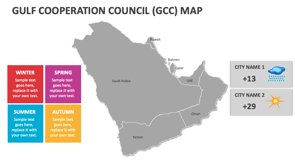 Gulf Cooperation Council (GCC) Map for Google Slides and PowerPoint ...