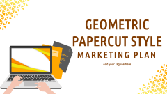 Geometric Papercut Style Marketing Plan - Slide 1