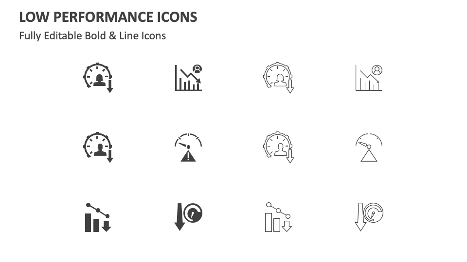 Low Performance Icons for Google Slides and PowerPoint