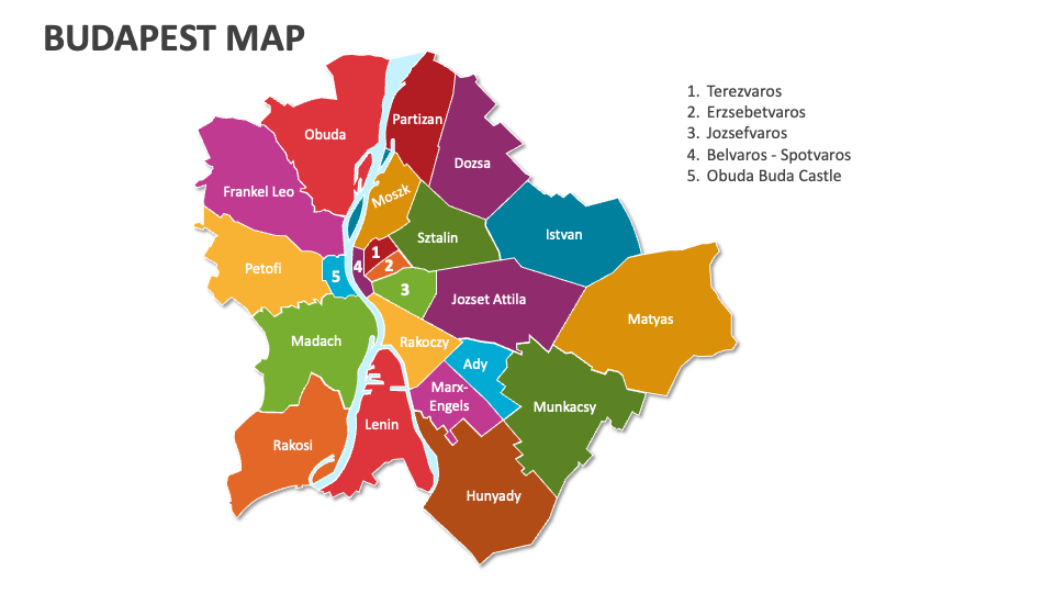 Budapest Map for Google Slides and PowerPoint - PPT Slides