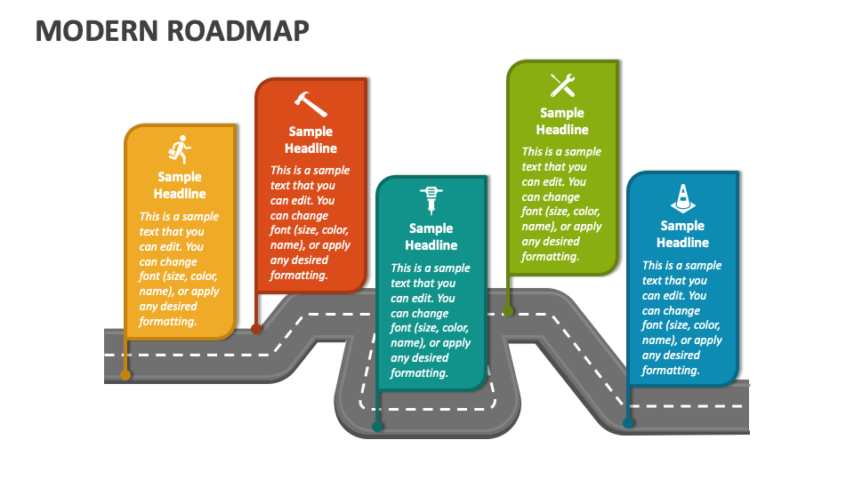 Modern Roadmap PowerPoint and Google Slides Template - PPT Slides