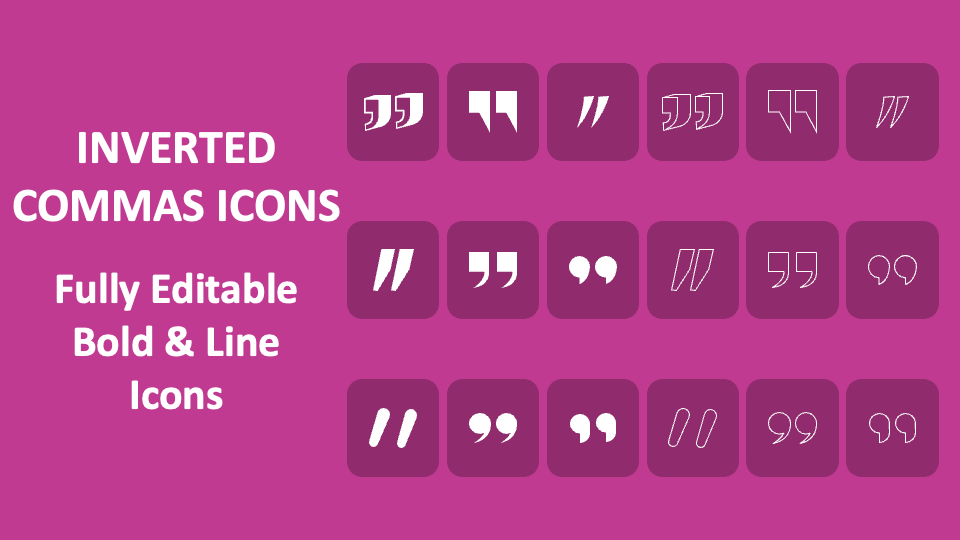 Inverted Commas Icons for Google Slides and PowerPoint