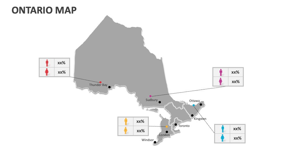 Ontario Map for Google Slides and PowerPoint - PPT Slides