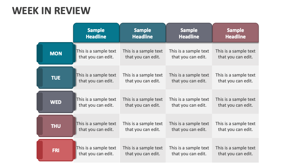 Week in Review PowerPoint and Google Slides Template - PPT Slides