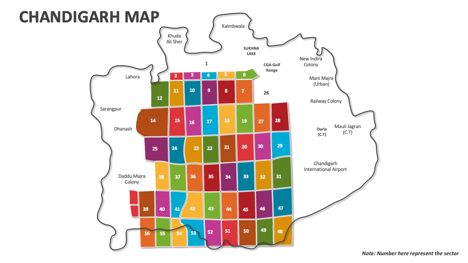 Chandigarh Map for Google Slides and PowerPoint - PPT Slides