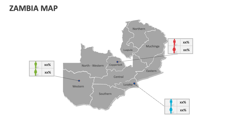 Zambia Map for Google Slides and PowerPoint - PPT Slides