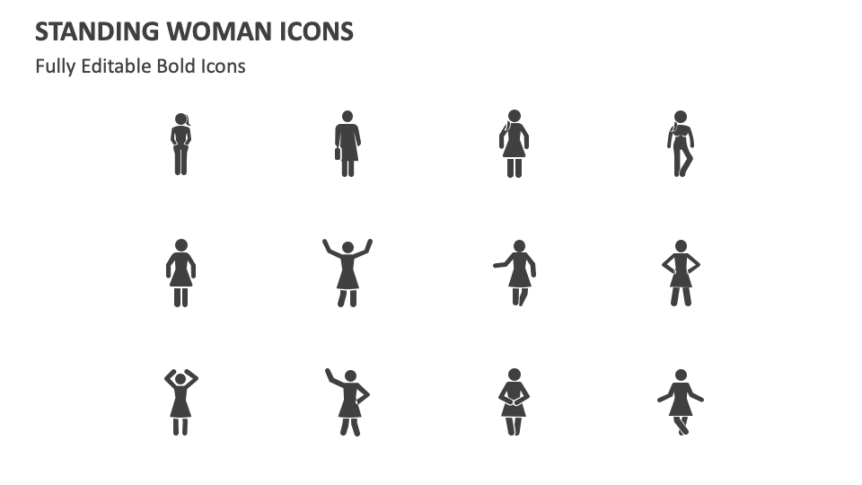 Standing Woman Icons for Google Slides and PowerPoint