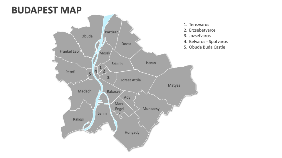 Budapest Map for Google Slides and PowerPoint - PPT Slides