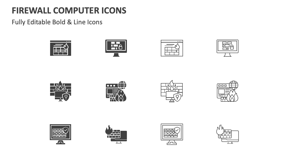 Firewall Computer Icons for PowerPoint and Google Slides - PPT Slides