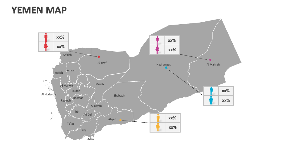 Yemen Map for Google Slides and PowerPoint - PPT Slides