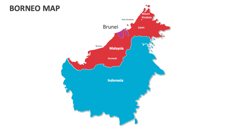 Borneo Map for Google Slides and PowerPoint - PPT Slides