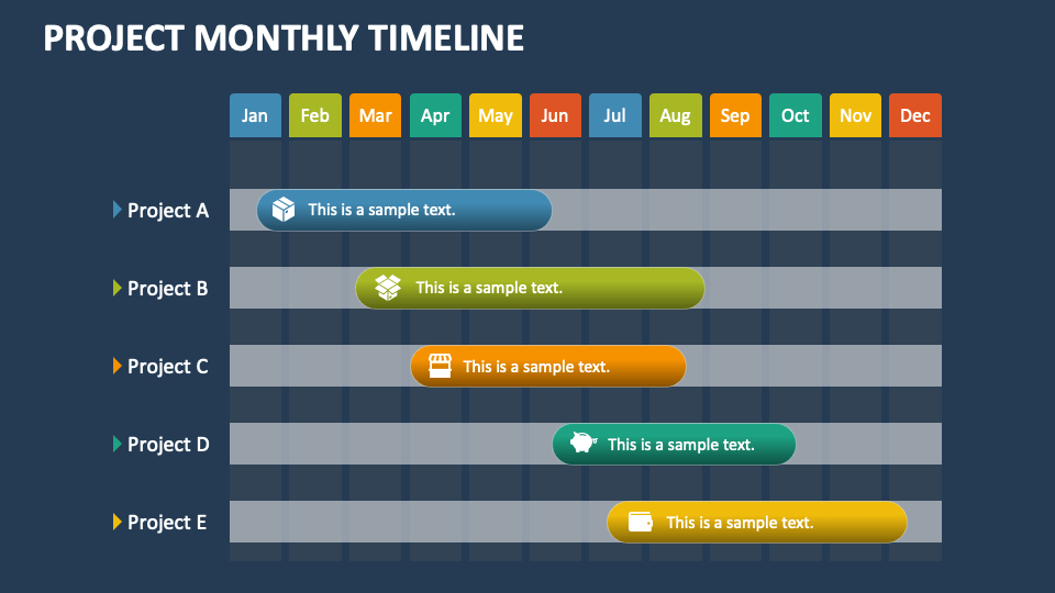 Project Monthly Timeline PowerPoint and Google Slides Template - PPT Slides