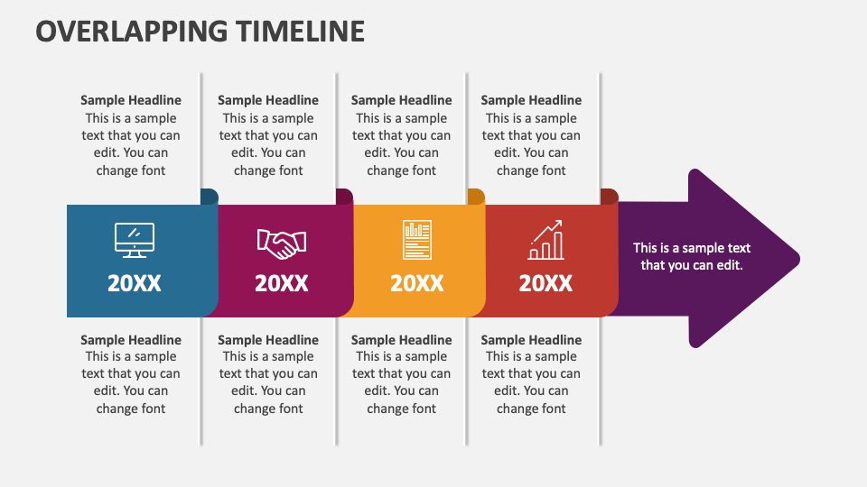 Overlapping Timeline PowerPoint and Google Slides Template - PPT Slides